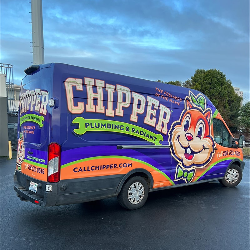 the Chipper Plumbing & Radiant van